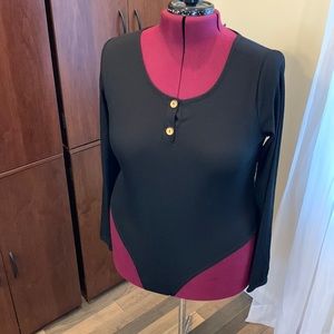 NWT Boohoo Plus Black Longsleeve Button Bodysuit